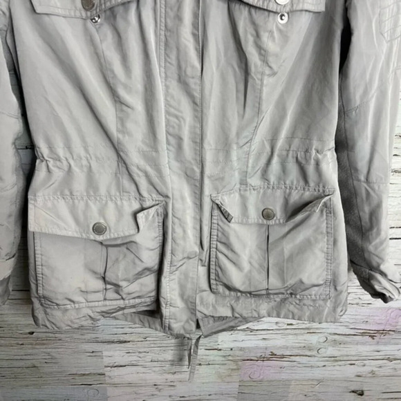 BCBGMAXAZRIA Women's Gray Ice Brooke Anorak Full Zip  Hooded Jacket Medium - Picture 2 of 9